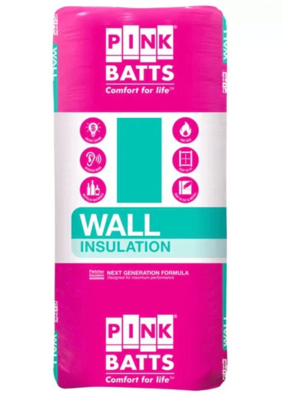 Pink Fletcher R2.5 High Density Wall Batts (430mm) Coverage 6.5m2
